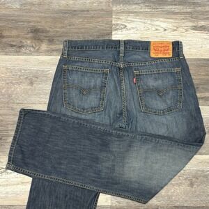 Levis 514 Dark Wash Blue Mens 36x34 Modern Fit Straight Leg Denim Jeans Red Tab